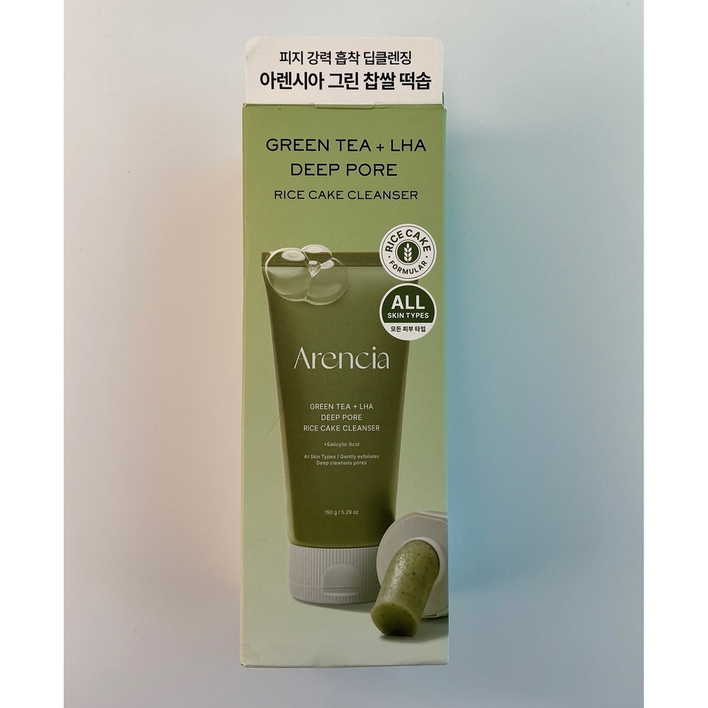 Arencia Green Tea + LHA Deep Pore Rice Cake Cleanser 150g K-Beauty New